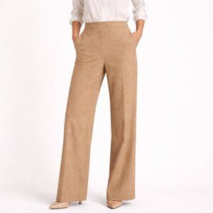 Veronica Beard Luxury Wide Leg Corpcore Structured Chic Camel Trousers [size 12]
